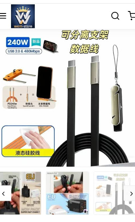 Câble Turbo 240W + Support